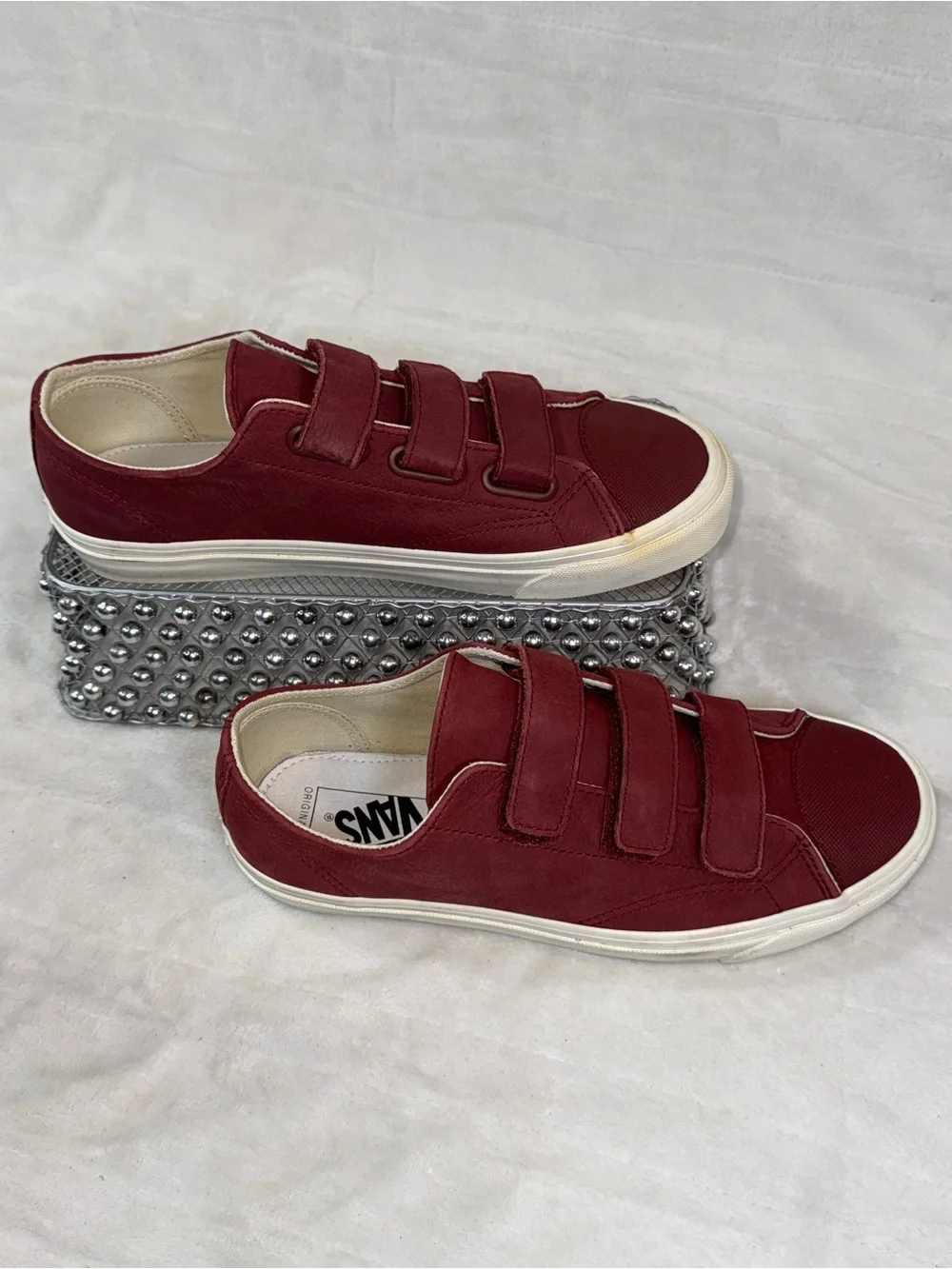 Vans  Maroon Triple-Strap Canvas Sneakers size 8 men / 9.5 women
